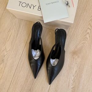 Tony Bianco Black Slingback Heels